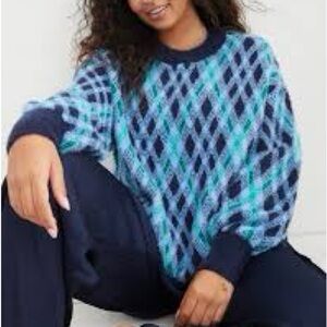 Aerie Flurry Oversized Crew Sweater Long Sleeve Super Soft Size Small Oversize